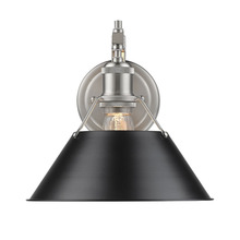  3306-1W PW-BLK - Orwell 1-Light Wall Sconce in Pewter with Matte Black